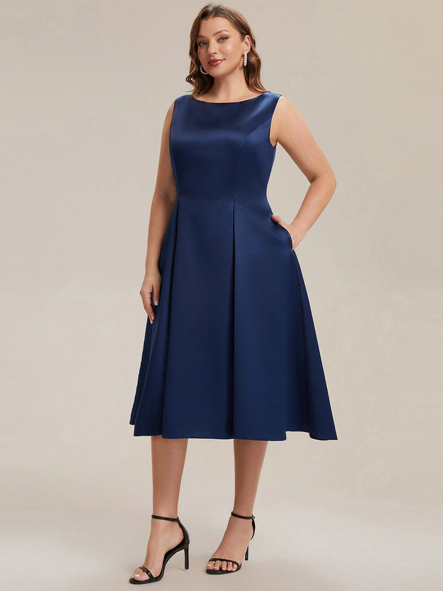 Satin Sleeveless Ball-Gown Wedding Guest Dress