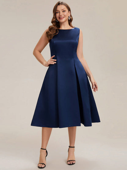 Satin Sleeveless Ball-Gown Wedding Guest Dress