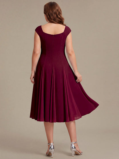 Plus Size Cap Sleeve Wedding Guest Dress