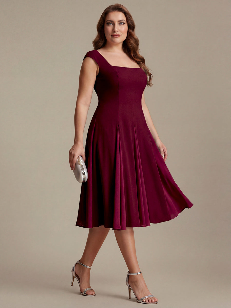Plus Size Cap Sleeve Wedding Guest Dress