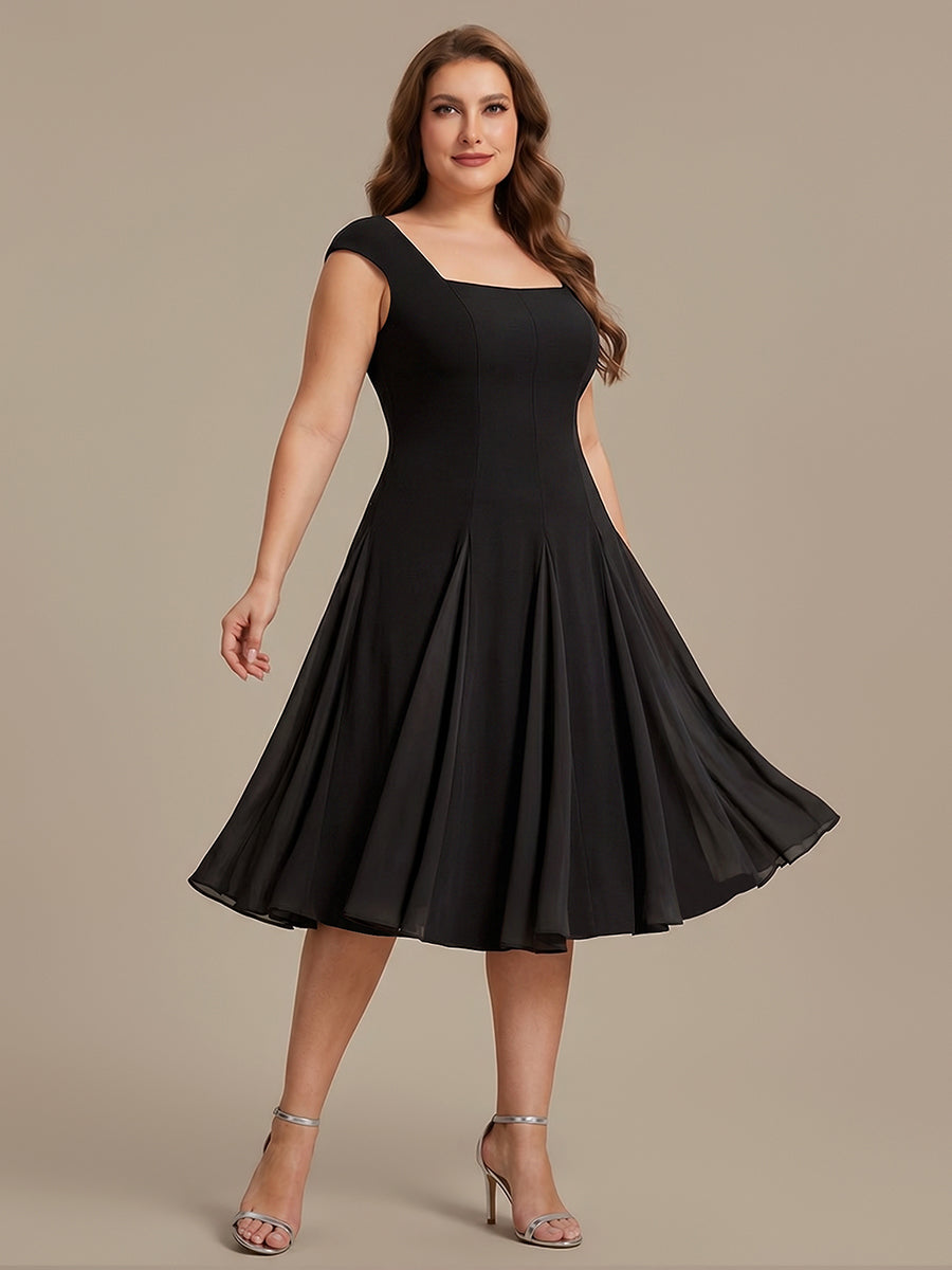 Plus Size Cap Sleeve Wedding Guest Dress