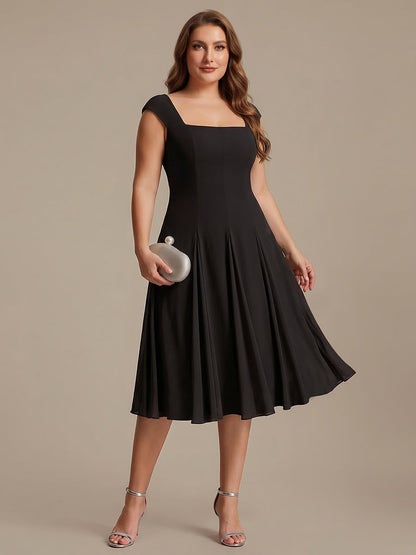 Plus Size Cap Sleeve Wedding Guest Dress