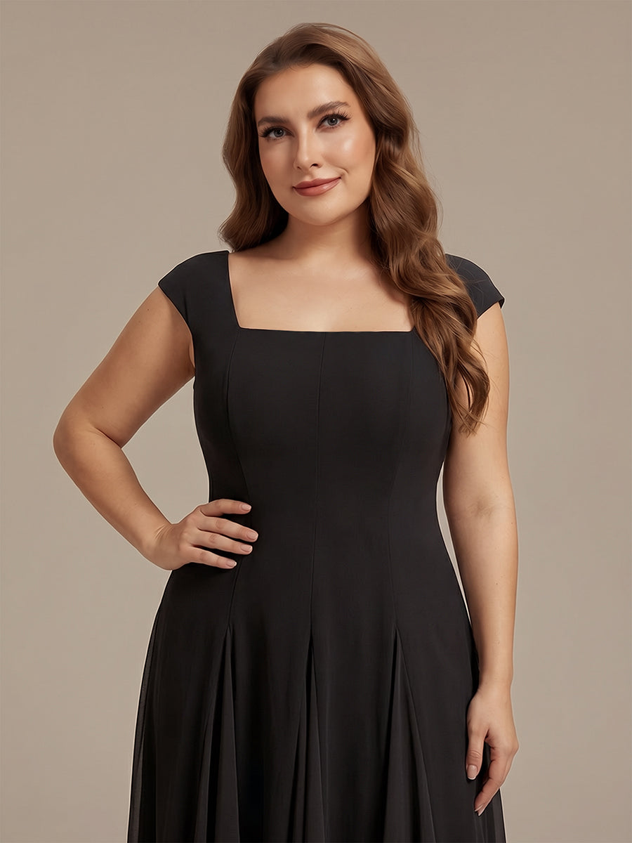 Plus Size Cap Sleeve Wedding Guest Dress