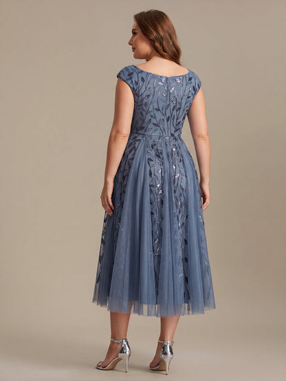 V-Neck Midi Sequin Sleeveless Wedding Guest Dress