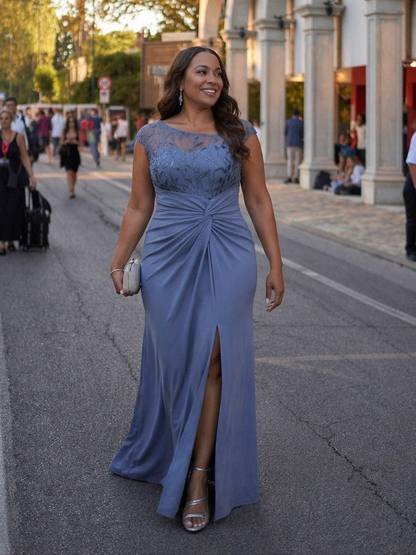 Plus Size Knotted Crepe Wedding Guest Dress
