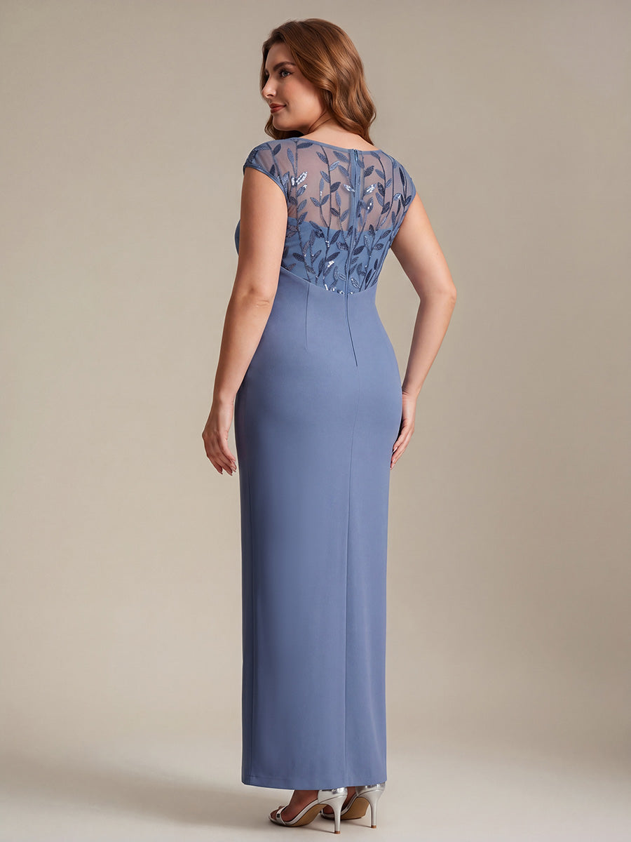 Knotted Crepe Cap Sleeve Wedding Guest Dress