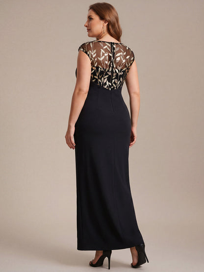 Knotted Crepe Cap Sleeve Wedding Guest Dress