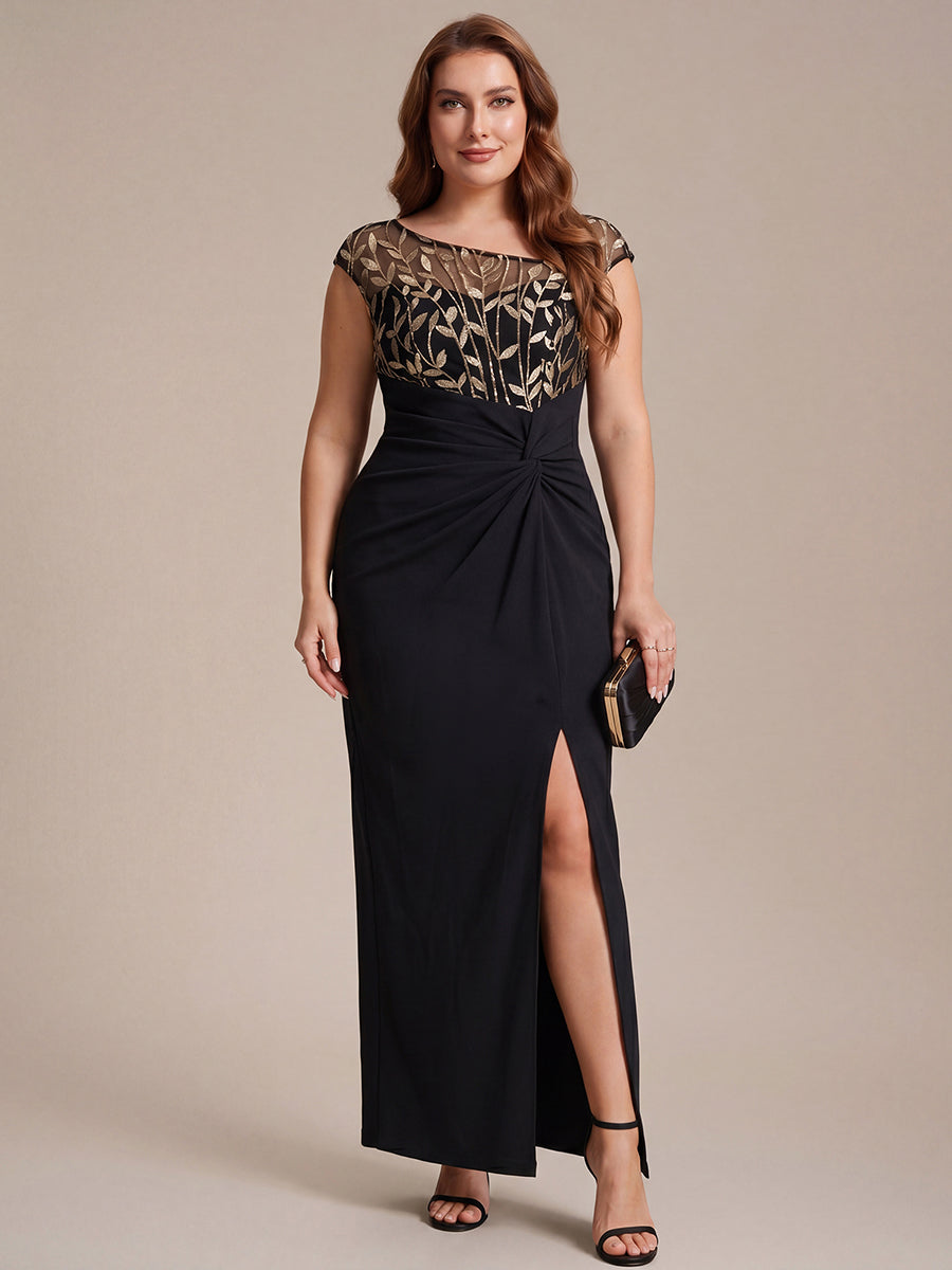 Plus Size Knotted Crepe Wedding Guest Dress