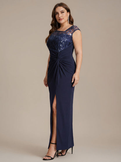 Plus Size Knotted Crepe Wedding Guest Dress