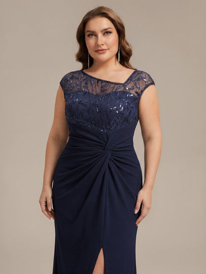 Plus Size Knotted Crepe Wedding Guest Dress