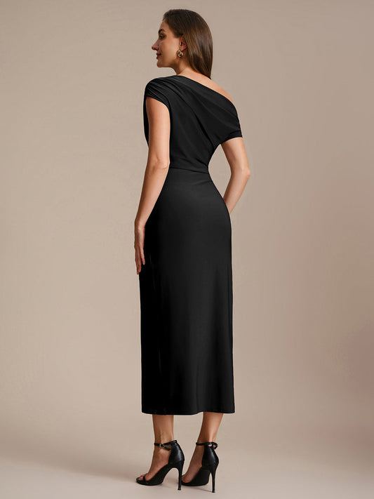 Knit Off-the-shoulder Sleeve Bodycon Wedding Guest Dress