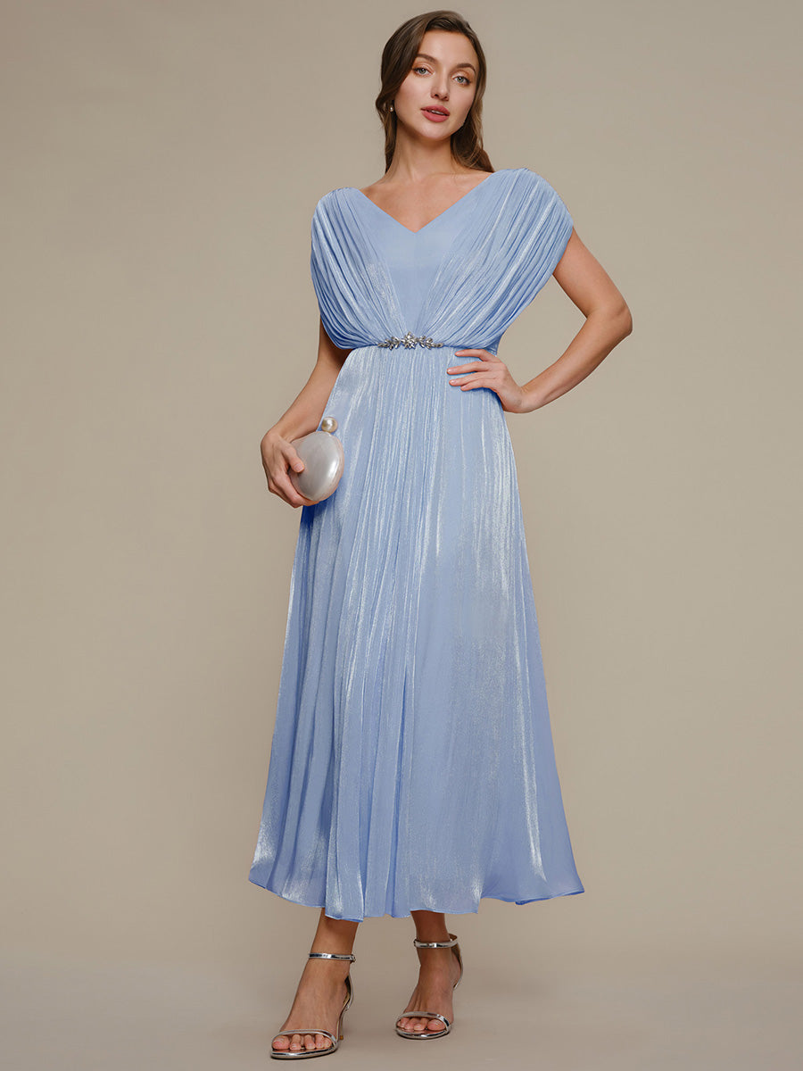 Sea-island filament fabircs Batwing Sleeve Wedding Guest Dress