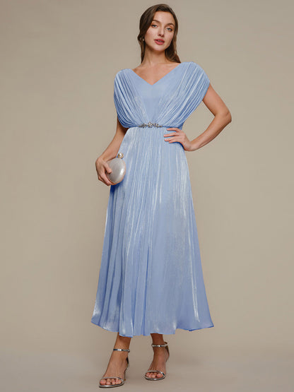 Sea-island filament fabircs Batwing Sleeve Wedding Guest Dress