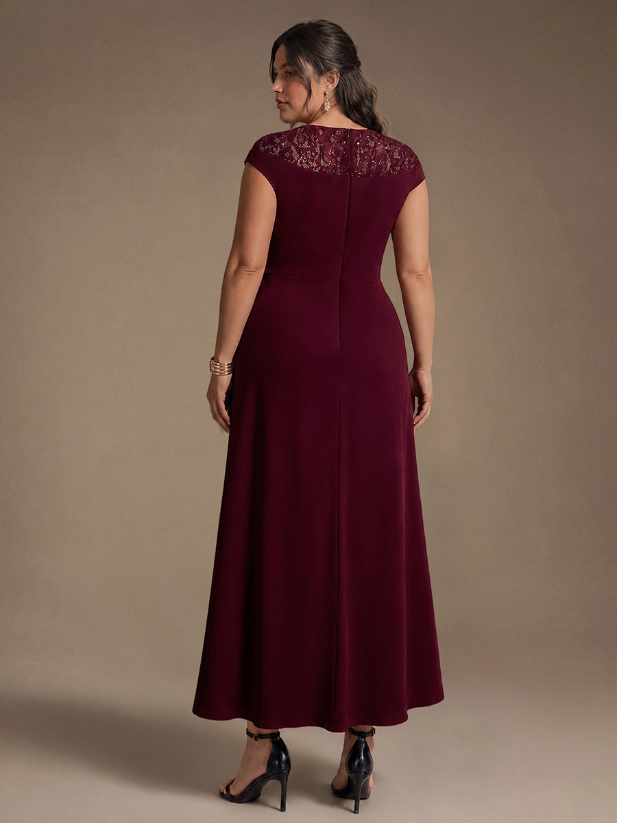 Plus Size Knot Detail High Low Wedding Guest Dress