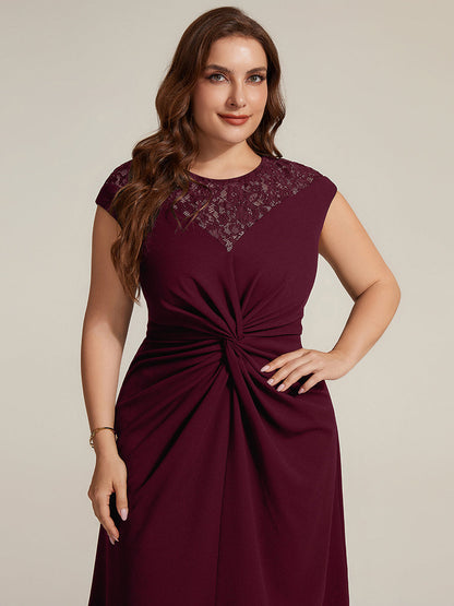 Plus Size Knot Detail High Low Wedding Guest Dress