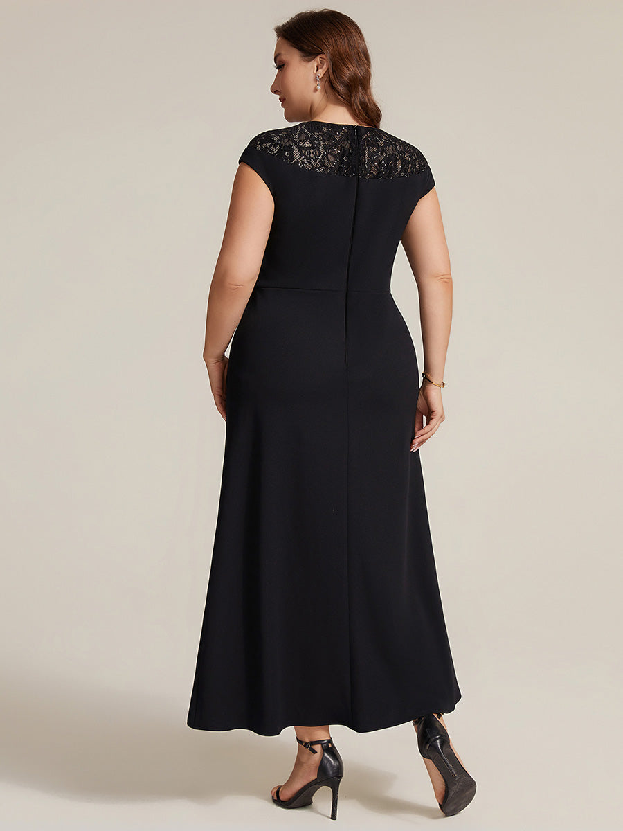 Plus Size Knot Detail High Low Wedding Guest Dress