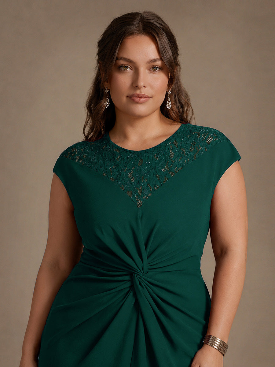 Plus Size Knot Detail High Low Wedding Guest Dress