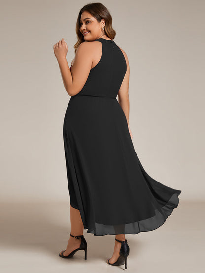 ever POSIE|Gathered Chiffon Sleeveless Wedding Guest Dress