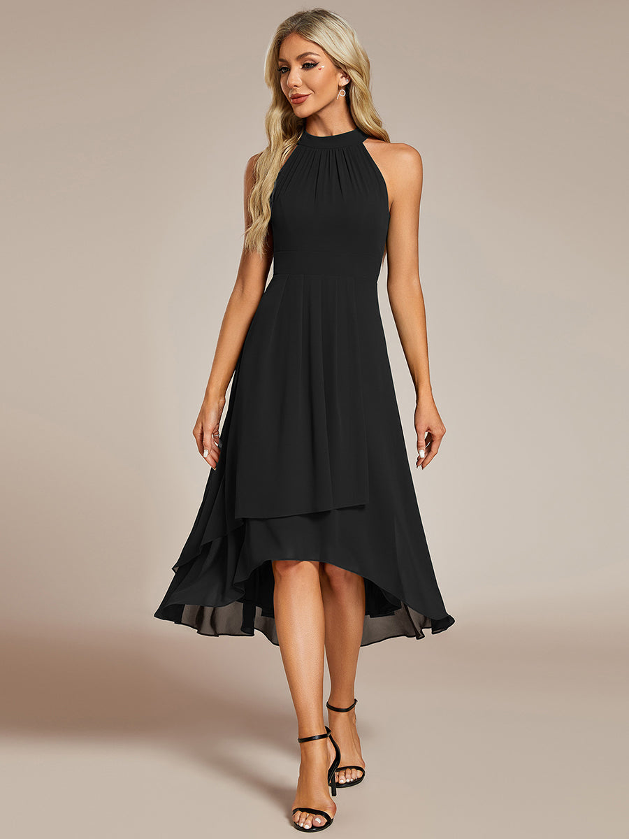 ever POSIE|Gathered Chiffon Sleeveless Wedding Guest Dress