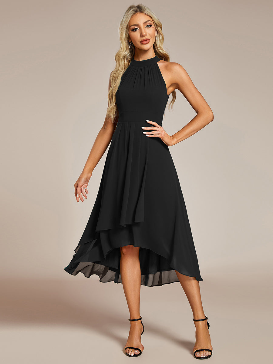 ever POSIE|Gathered Chiffon Sleeveless Wedding Guest Dress