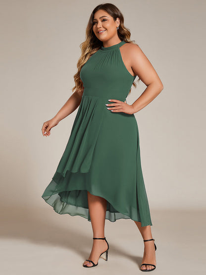 ever POSIE|Gathered Chiffon Sleeveless Wedding Guest Dress