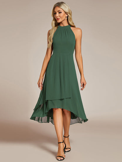 ever POSIE|Gathered Chiffon Sleeveless Wedding Guest Dress