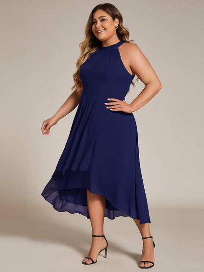 ever POSIE|Gathered Chiffon Sleeveless Wedding Guest Dress
