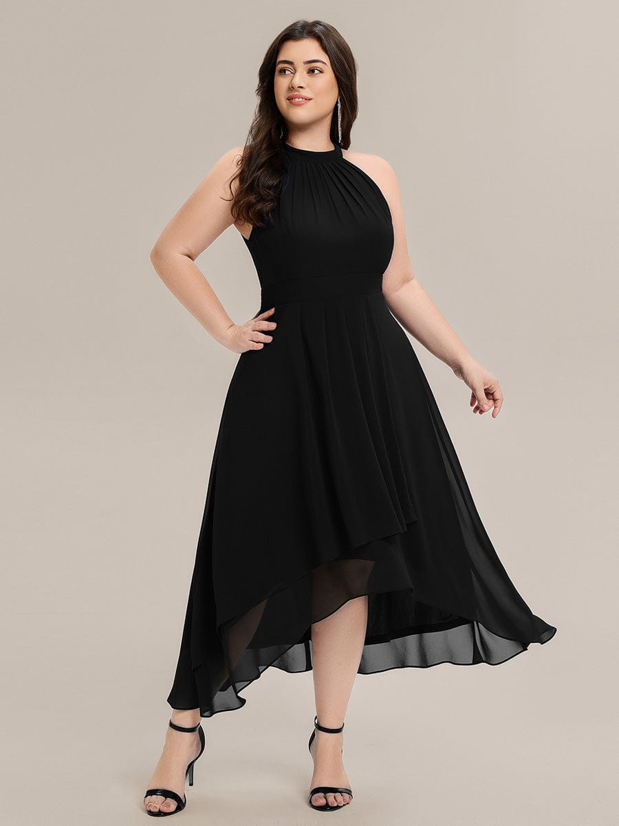 ever JAMIE|Pleated Chiffon Sleeveless A-Line Dress