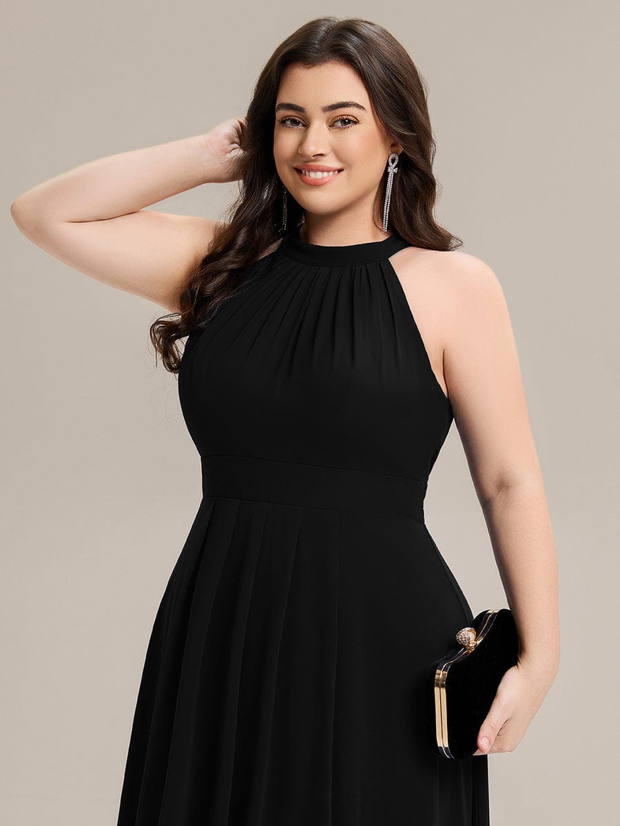 ever JAMIE|Pleated Chiffon Sleeveless A-Line Dress