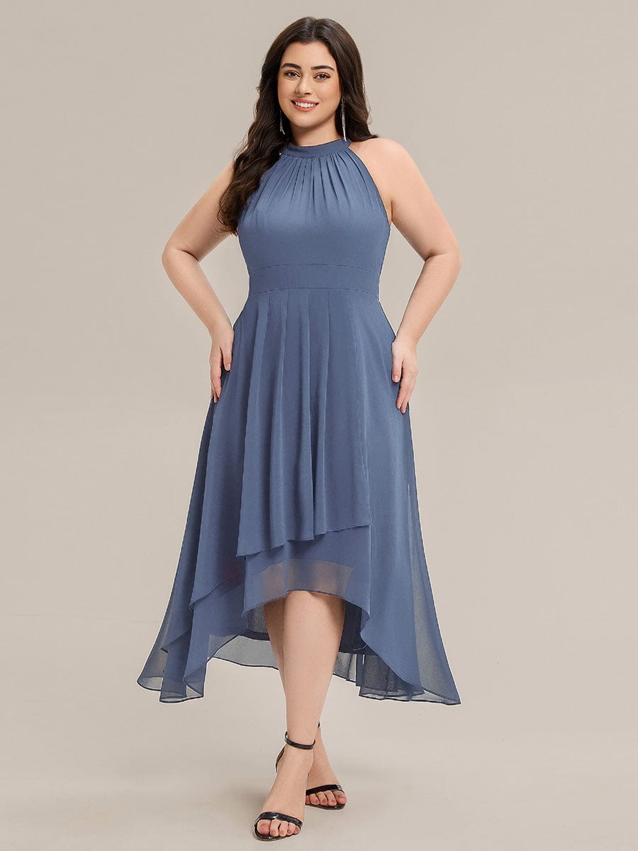 ever JAMIE|Pleated Chiffon Sleeveless A-Line Dress