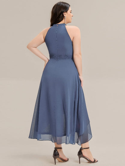 ever JAMIE|Pleated Chiffon Sleeveless A-Line Dress