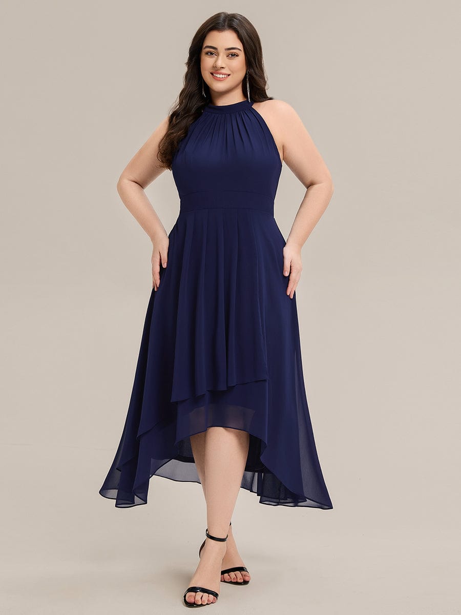 ever JAMIE|Pleated Chiffon Sleeveless A-Line Dress