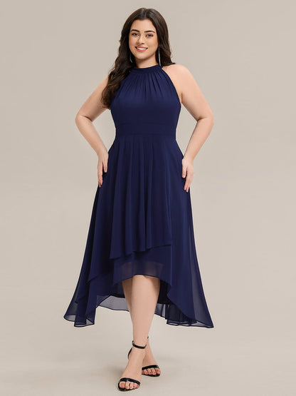 ever JAMIE|Pleated Chiffon Sleeveless A-Line Dress