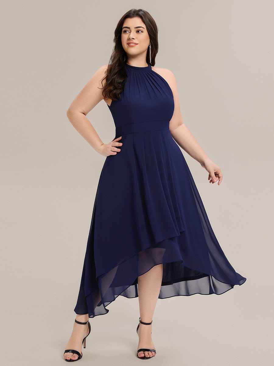 ever JAMIE|Pleated Chiffon Sleeveless A-Line Dress