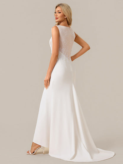 Floral Knit Sleeveless Wedding Dress