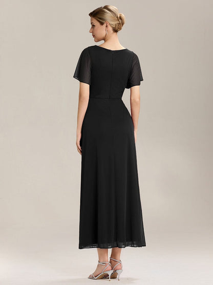 ever MARIEL|Side Split Chiffon Ruffle Sleeve Dress