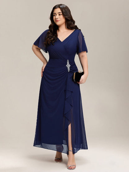 ever MARIEL|Side Split Chiffon Ruffle Sleeve Dress