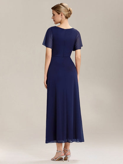 ever MARIEL|Side Split Chiffon Ruffle Sleeve Dress