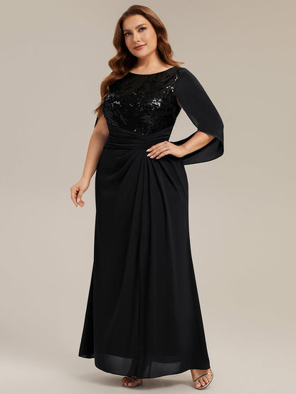 Plus Size See-through Chiffon Mother of the Bride Dress