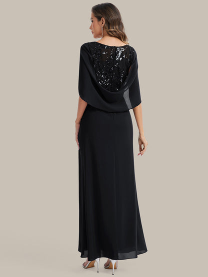 See-through Chiffon Sleeveless Mother of the Bride Dress
