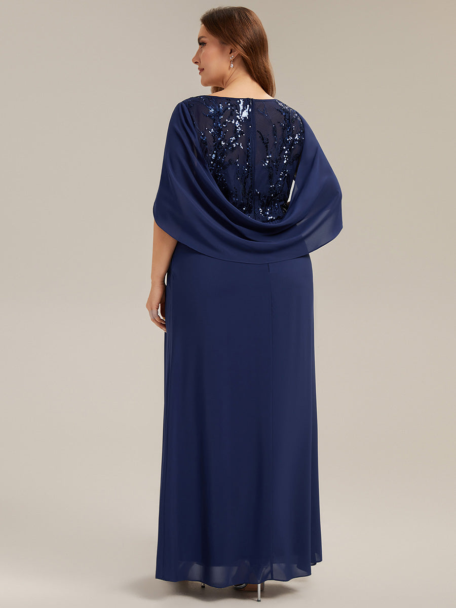 See-through Chiffon Sleeveless Mother of the Bride Dress