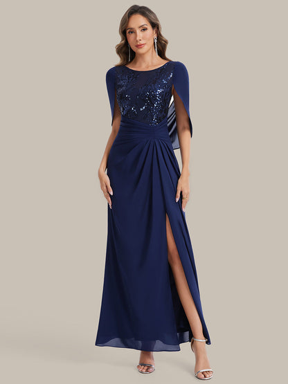 See-through Chiffon Sleeveless Mother of the Bride Dress