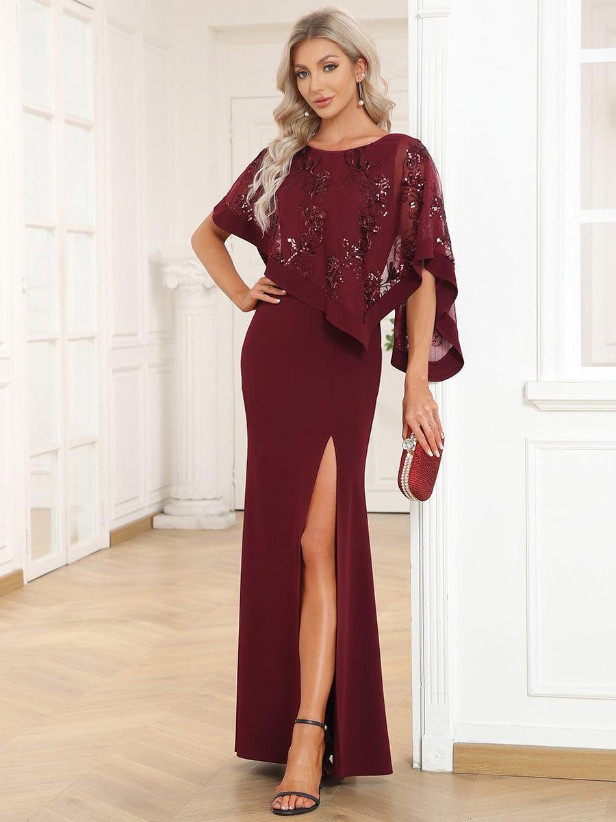 ever CELINE|Lace Sequin Shirt Bodycon Floor-Length Mother Dress