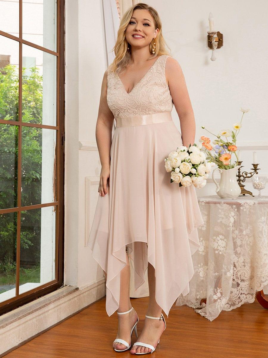 pretty COSTA|Plus Size Stunning V Neck Prom Lace Dress for Women