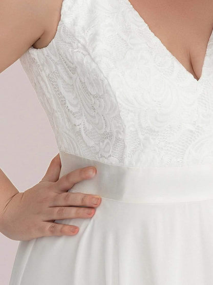 pretty COSTA|Plus Size Stunning V Neck Prom Lace Dress for Women