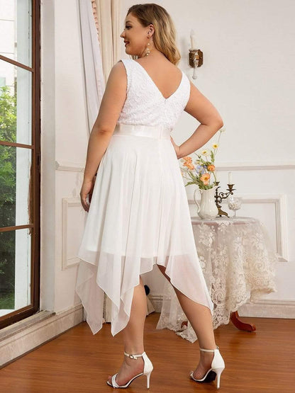 pretty COSTA|Plus Size Stunning V Neck Prom Lace Dress for Women