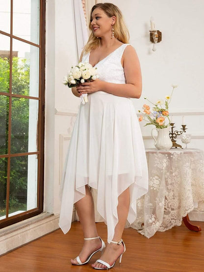 pretty COSTA|Plus Size Stunning V Neck Prom Lace Dress for Women
