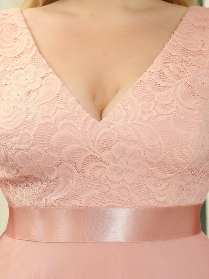 pretty COSTA|Plus Size Stunning V Neck Prom Lace Dress for Women