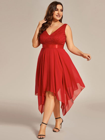 pretty COSTA|Plus Size Stunning V Neck Prom Lace Dress for Women