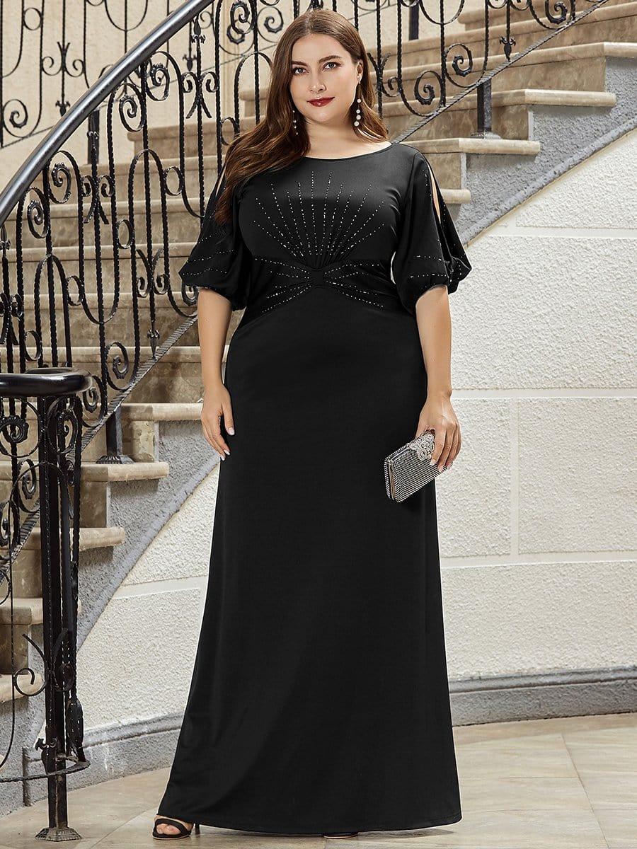 ever VICOTIRE|Round Neck Bodycon Half Sleeve Formal Dress